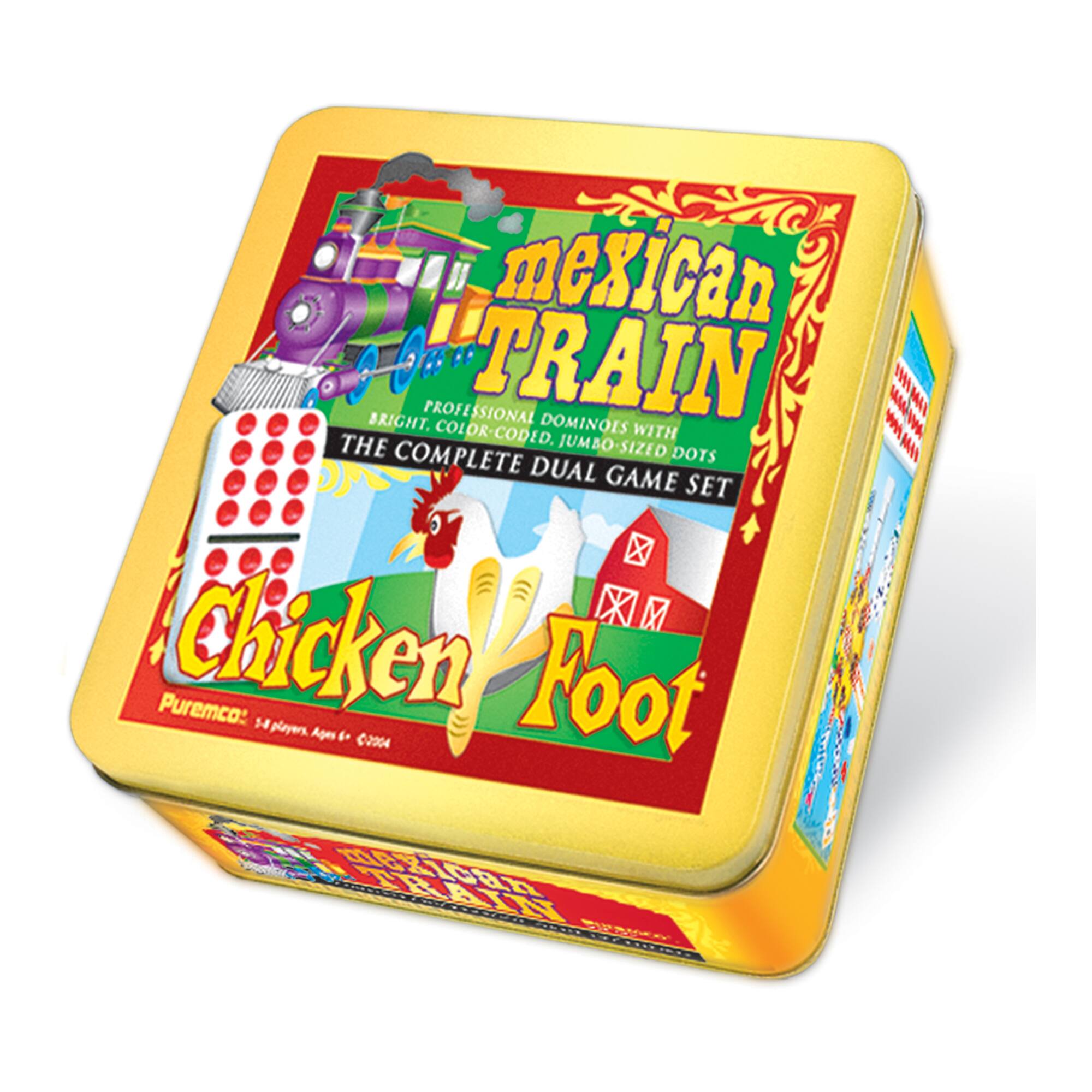 Mexican Train & Chickenfoot Dominoes Complete Dual Game Set